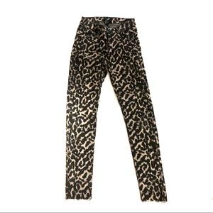 Leopard print skinny jeans